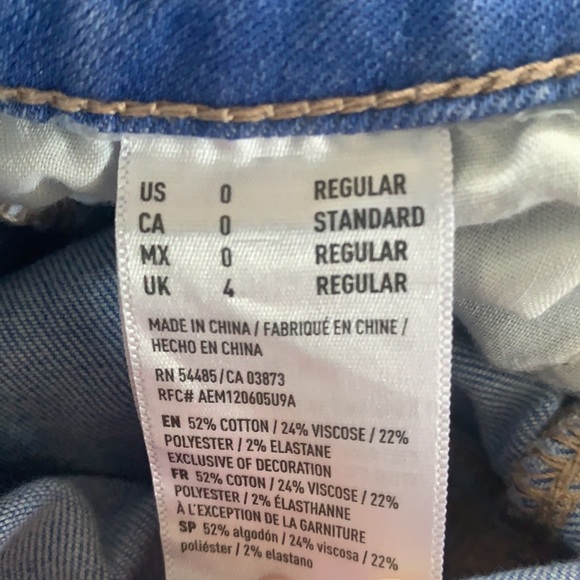 AMERICAN EAGLE SUPER LOW JEGGING JEANS SIZE 0 - Picture 4 of 5